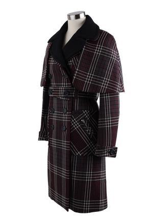 Wool Tweed Double Breasted Dress Coat