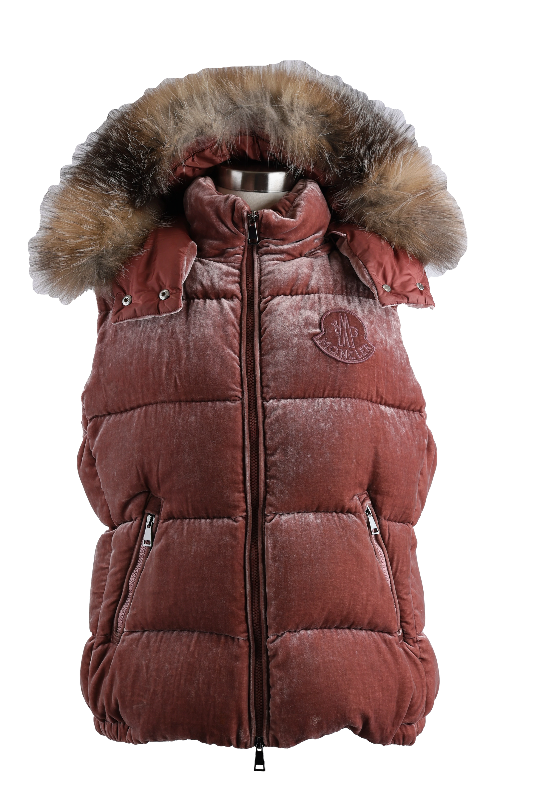 Gallinule Velvet Down Vest W/ Fur Trm