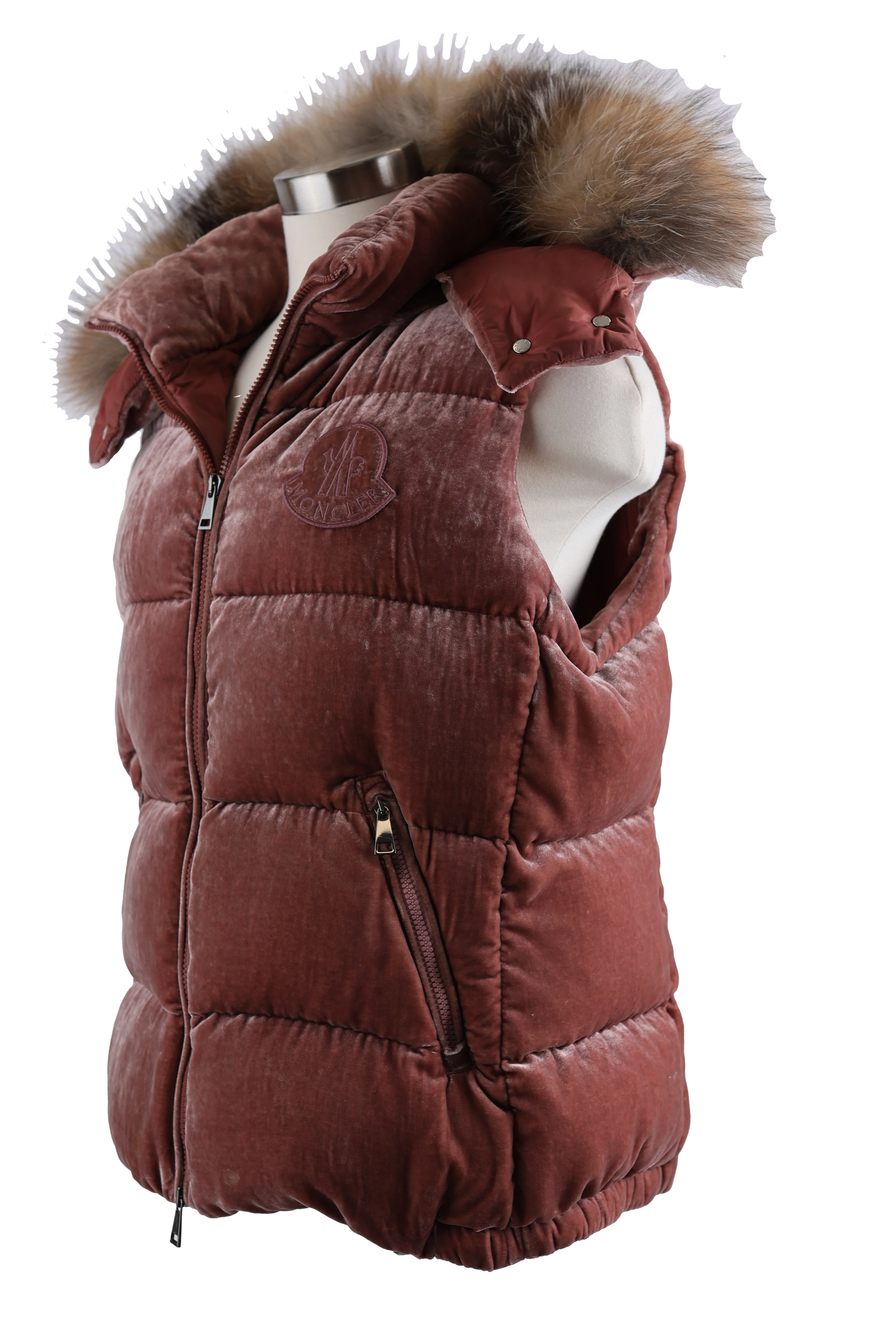 Gallinule Velvet Down Vest W/ Fur Trm