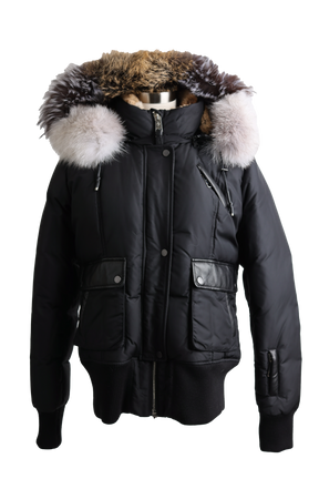 Fur Lined Bomber Jacket W/ Fur Hood