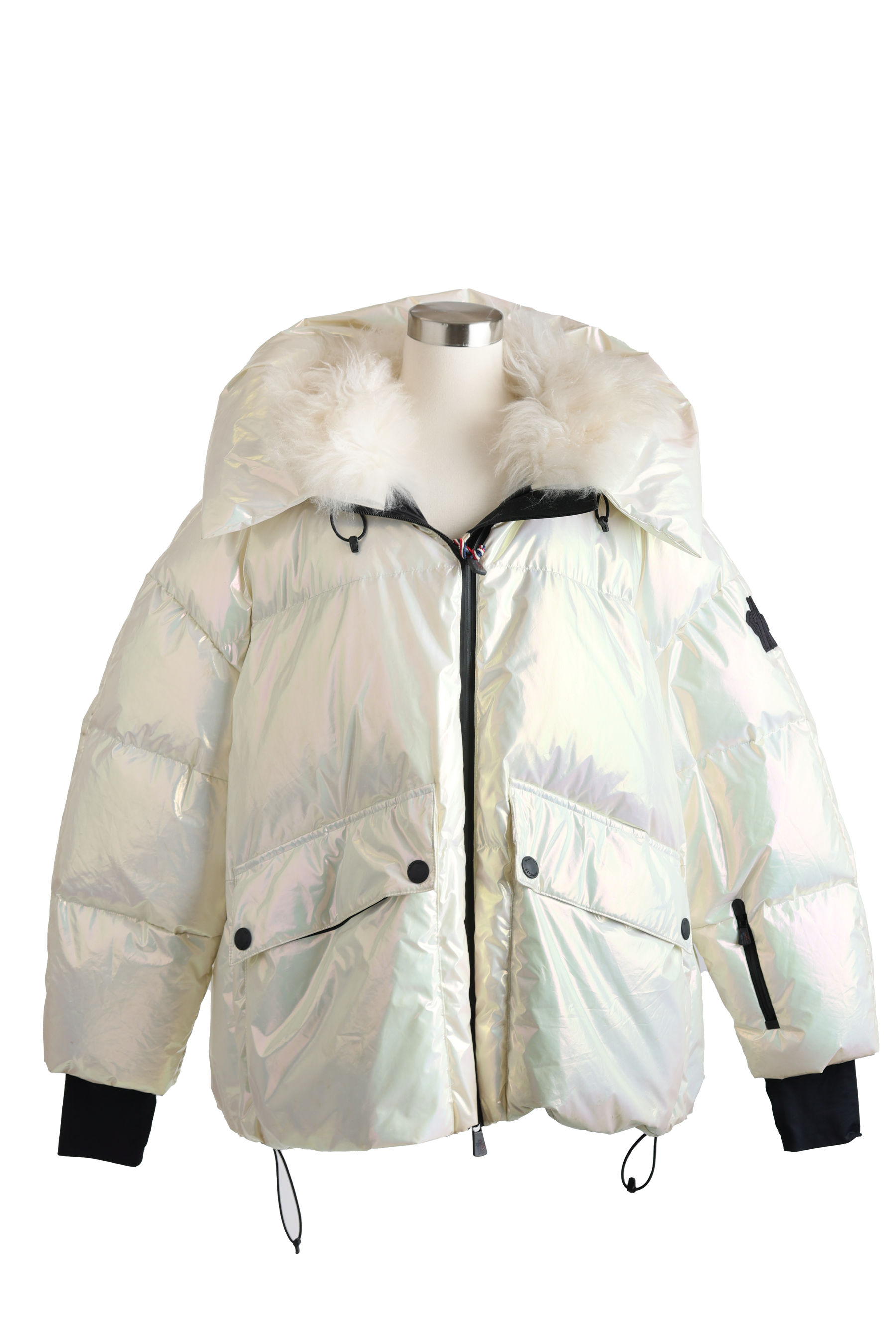 Tillier Iridescent Down Puffer Jacket W/ Fur Trim - Ski Ready