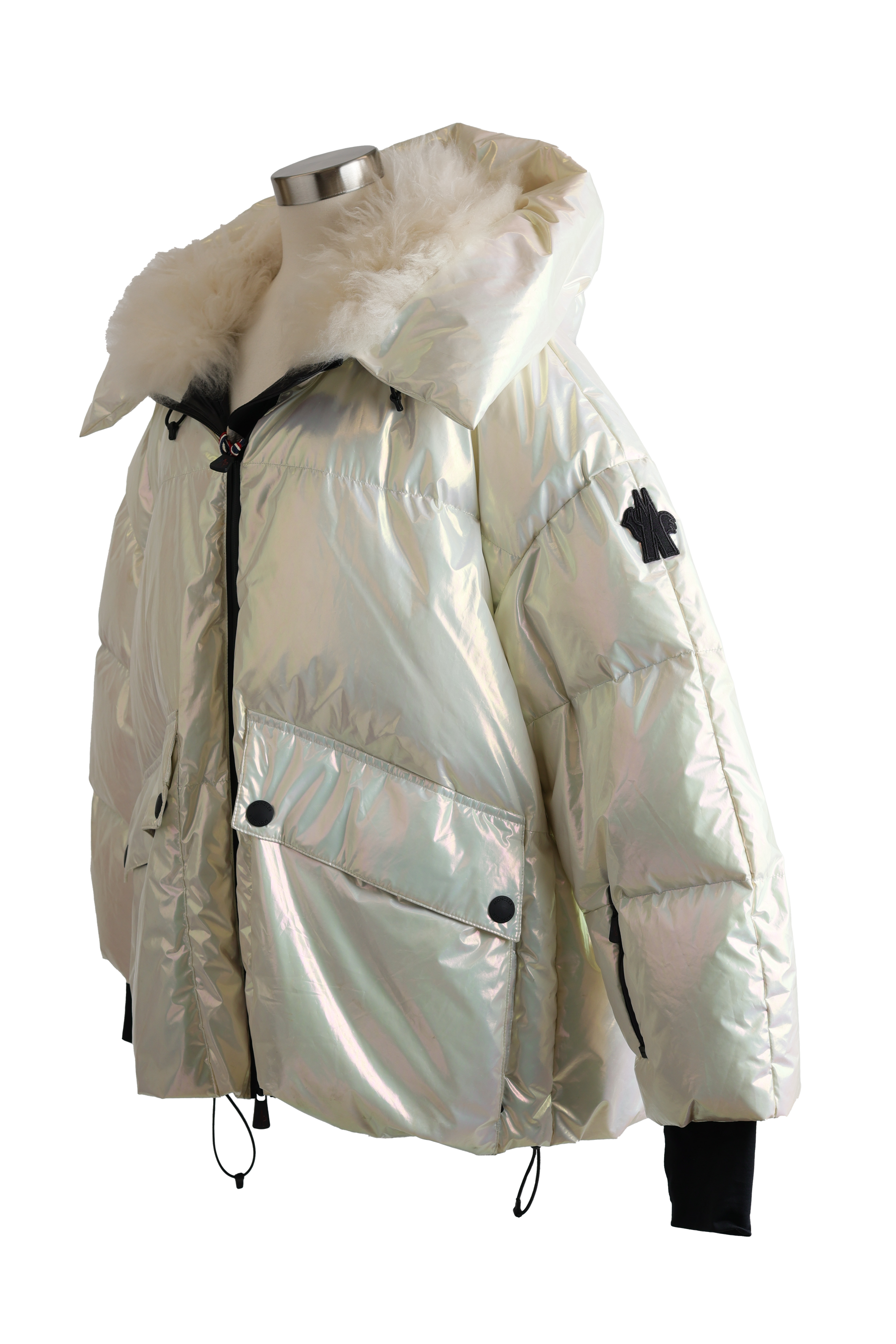 Tillier Iridescent Down Puffer Jacket W/ Fur Trim - Ski Ready