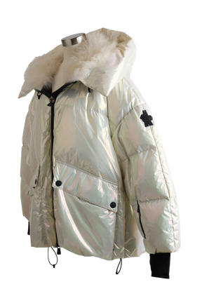 Tillier Iridescent Down Puffer Jacket W/ Fur Trim - Ski Ready