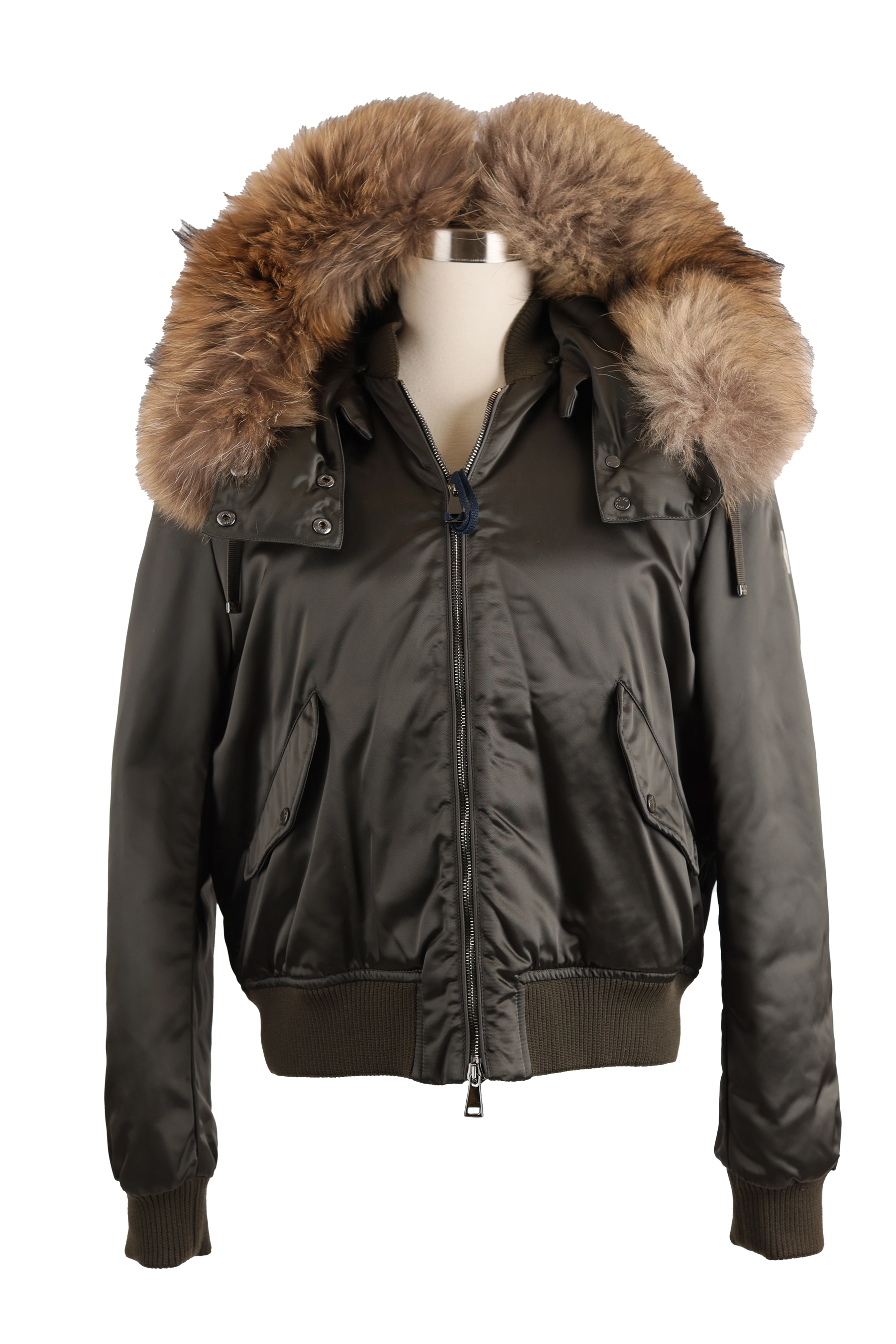 Eulimene Down Bomber Jacket w/ Real Fur Hood