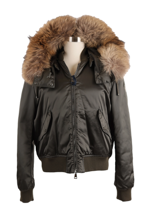 Eulimene Down Bomber Jacket w/ Real Fur Hood