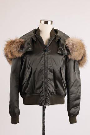 Eulimene Down Bomber Jacket w/ Real Fur Hood