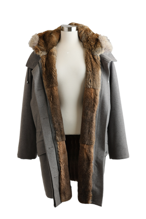 Fur Lined Cashmere Blend Coat