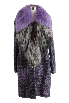 Wool Dress Coat W/ Fur Collar