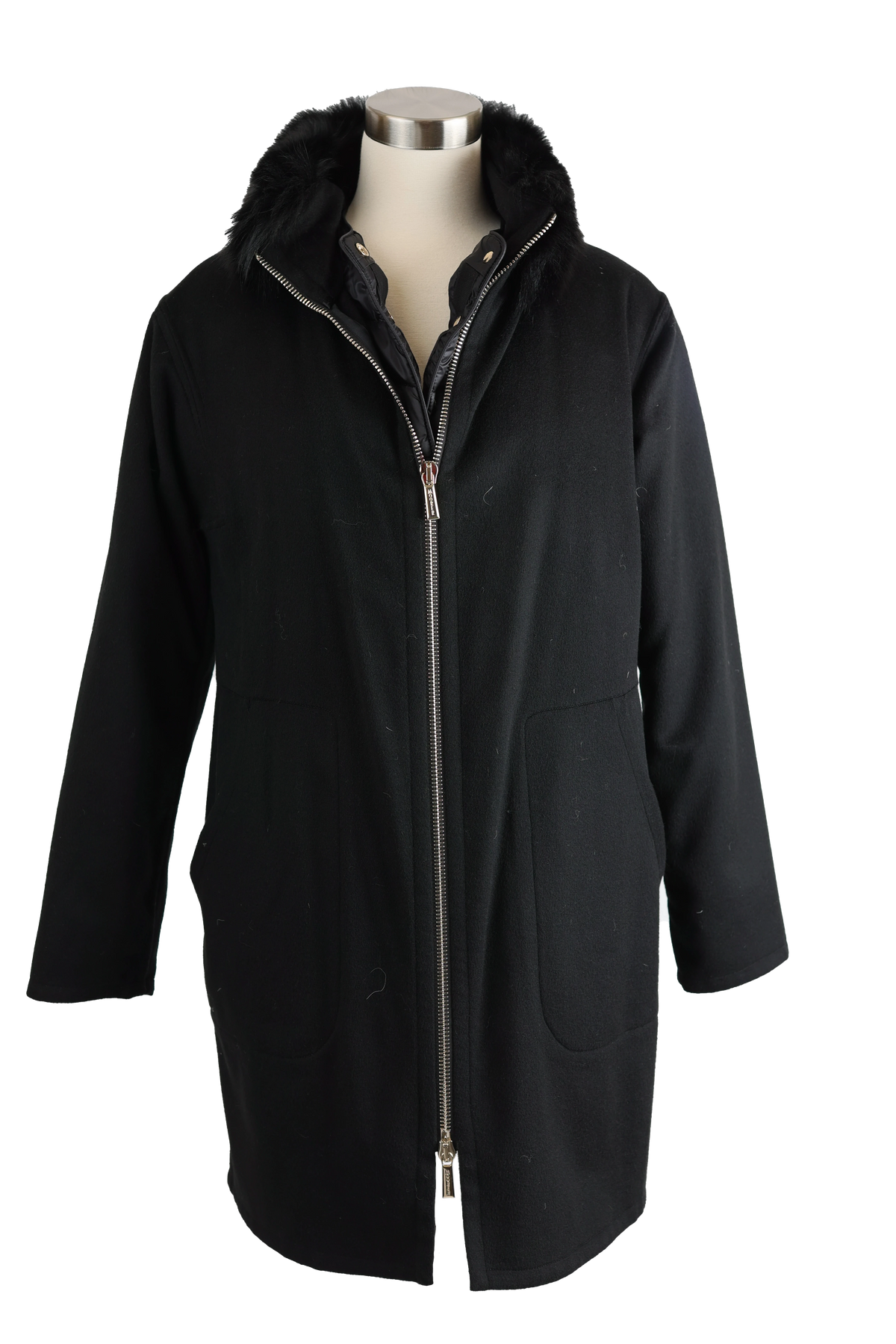Pirite 2 in 1 Wool-Cashmere Dress Coat W/ Down Insert