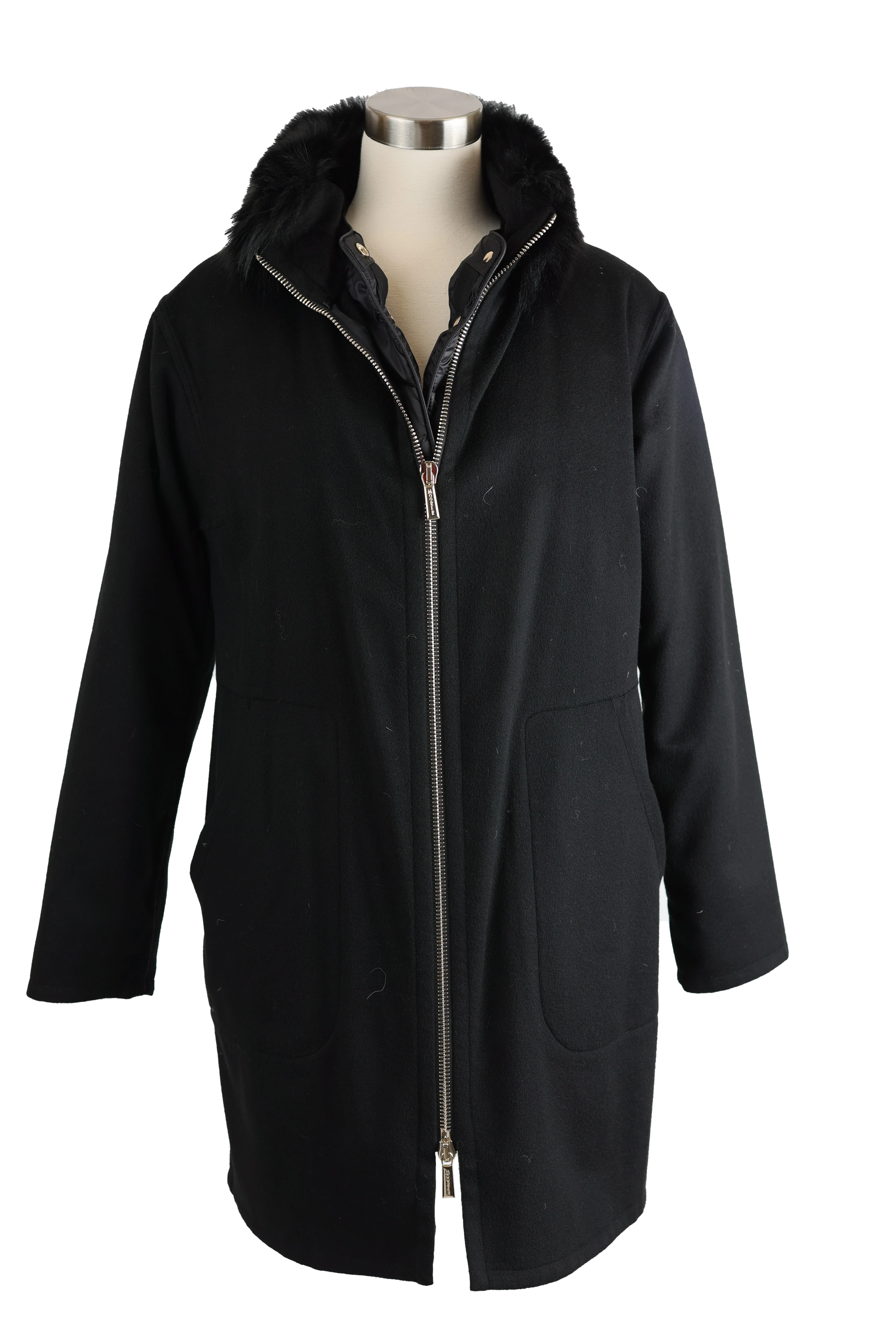 Pirite 2 in 1 Wool-Cashmere Dress Coat W/ Down Insert