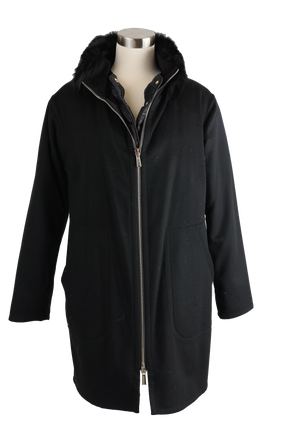 Pirite 2 in 1 Wool-Cashmere Dress Coat W/ Down Insert
