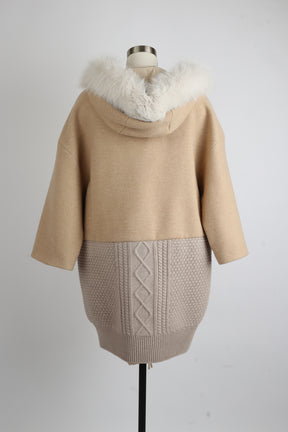 Wool-Cashmere Fur Trim Coat