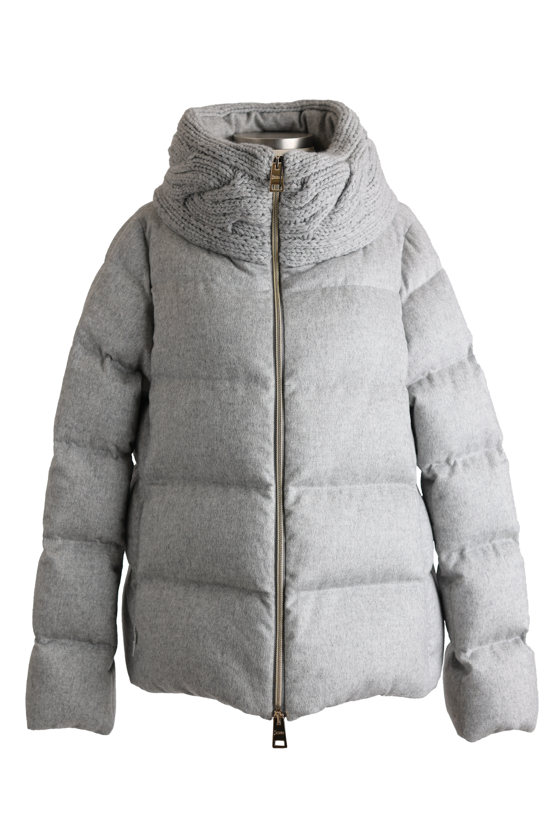 Silk-Cashmere Water Repellent Down Puffer Jacket