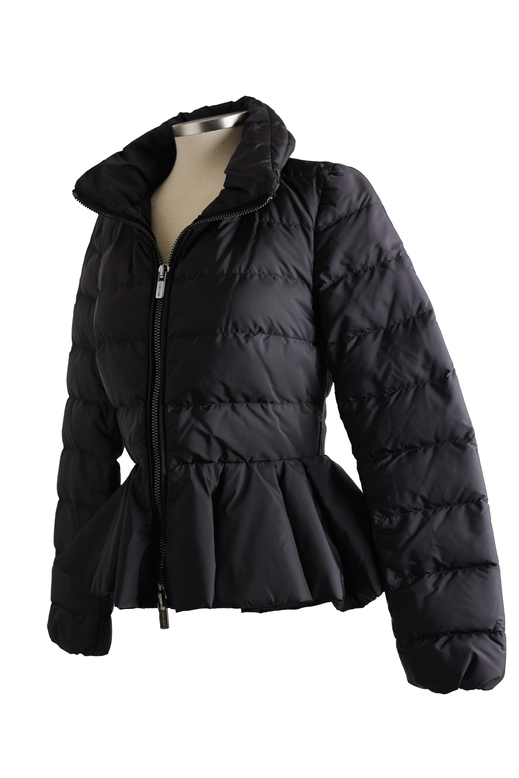 Flounce Hem Down Puffer Jacket