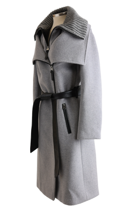 Wool/Cashmere Dress Coat W/ Removable Bib