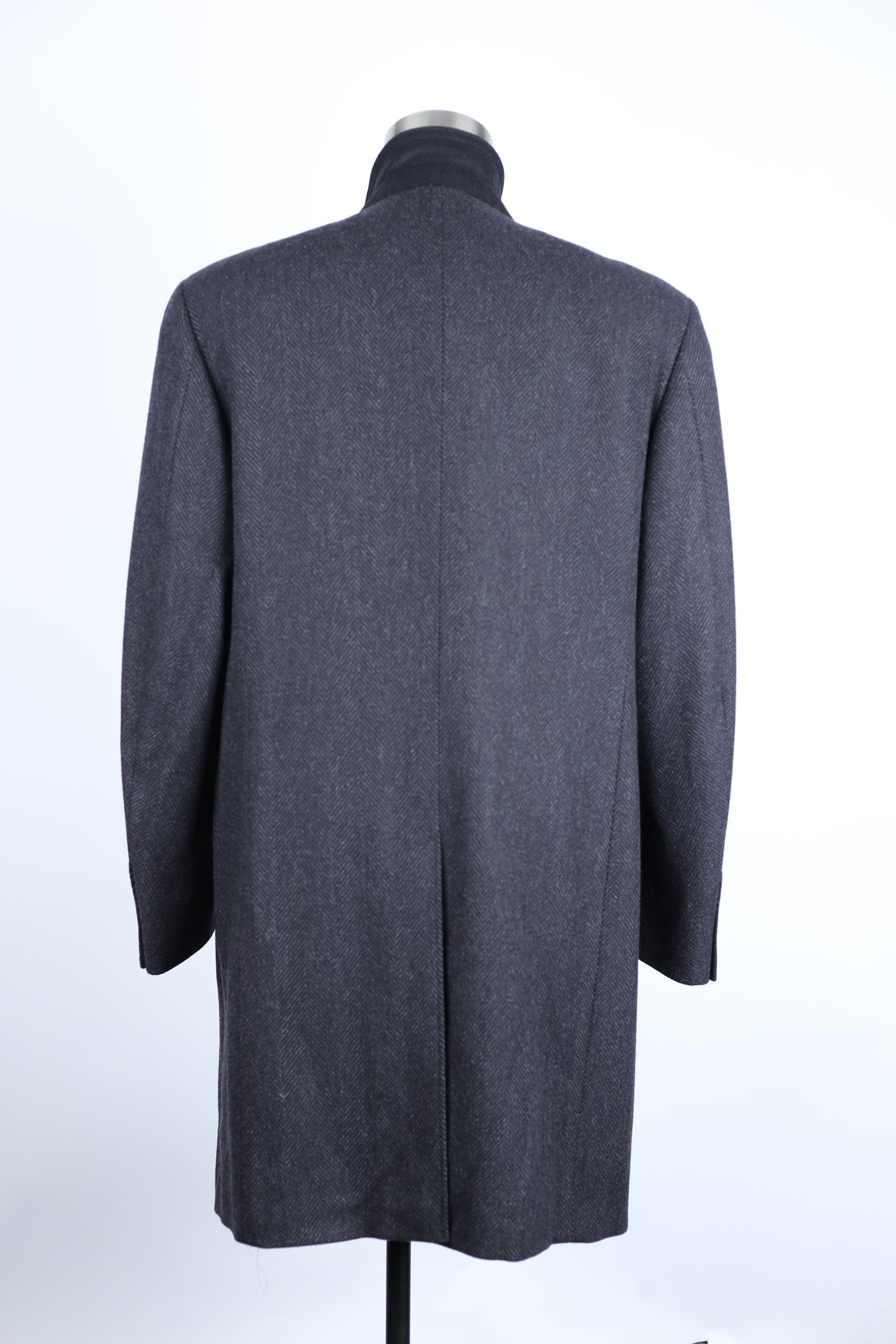 Wool-Cashmere Herringbone Dress Coat