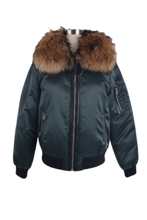 Rella Fur Trim Down Bomber Jacket