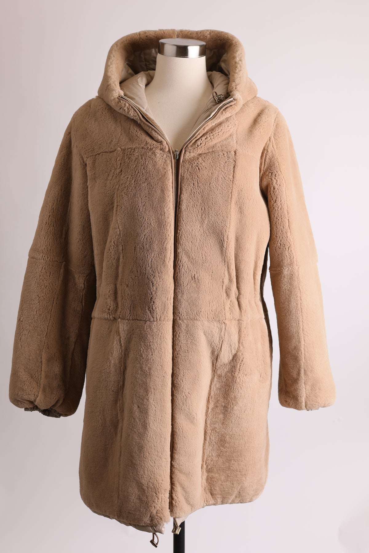 Reversible Rabbit Fur & Waterproof Poly Coat