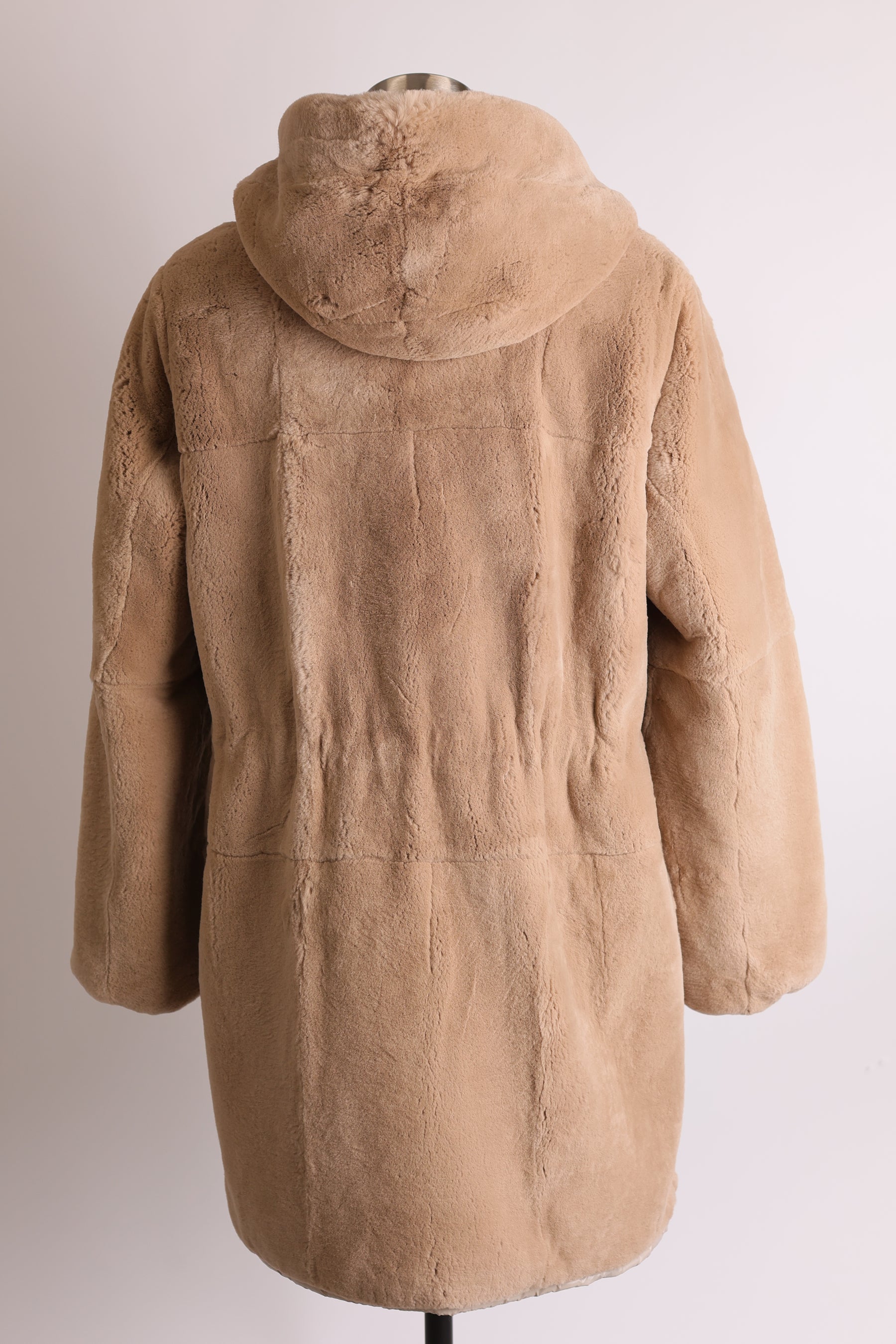 Reversible Rabbit Fur & Waterproof Poly Coat