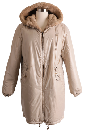 Reversible Rabbit Fur & Waterproof Poly Coat