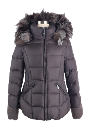 Down Puffer Jacket W/ Fur hood & Wool Trim