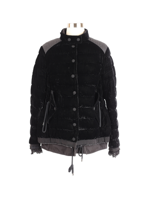 Beatrice Velvet Puffer Jacket w/ Lace Trim