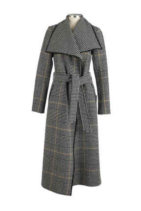 Houndstooth Wool Overcoat