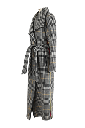 Houndstooth Wool Overcoat