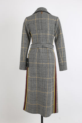 Houndstooth Wool Overcoat