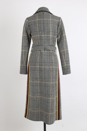 Houndstooth Wool Overcoat