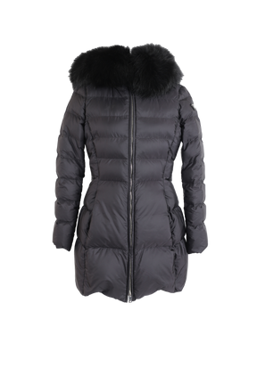 Quilted Down Puffer Coat W/ Fur