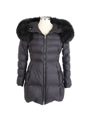 Quilted Down Puffer Coat W/ Fur