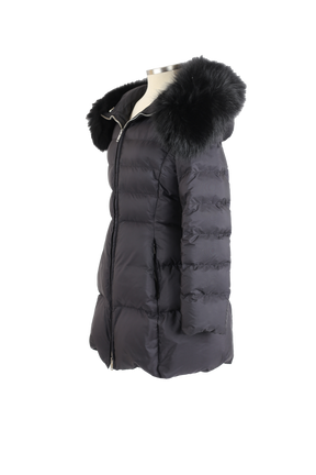 Quilted Down Puffer Coat W/ Fur