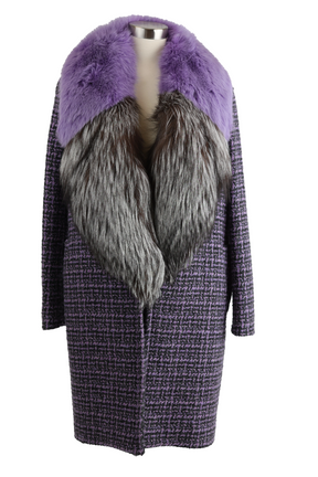 Wool Dress Coat W/ Fur Collar