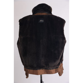 Nutria Fur Lined Silk Jacket W/ Fur Collar