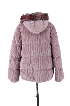 Cotton Down Jacket W/ Fur Hood